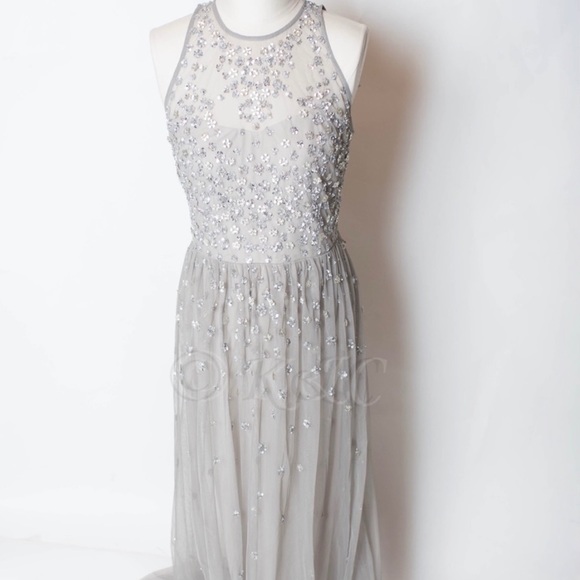 Anthropologie BHLDN formal Grey Ginny Dress 10 NEW - Picture 4 of 10